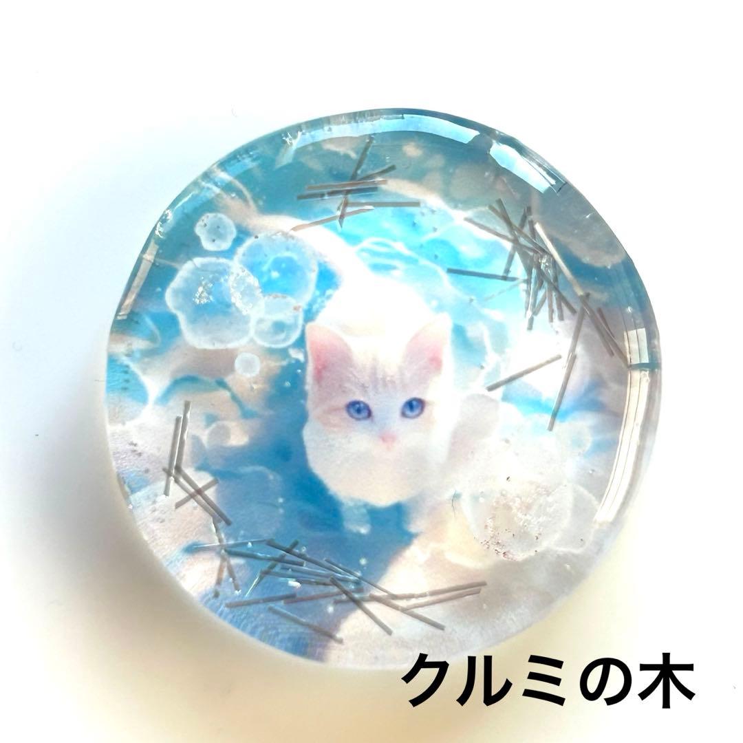 新作☆レジンヘアゴム　浜辺と猫
