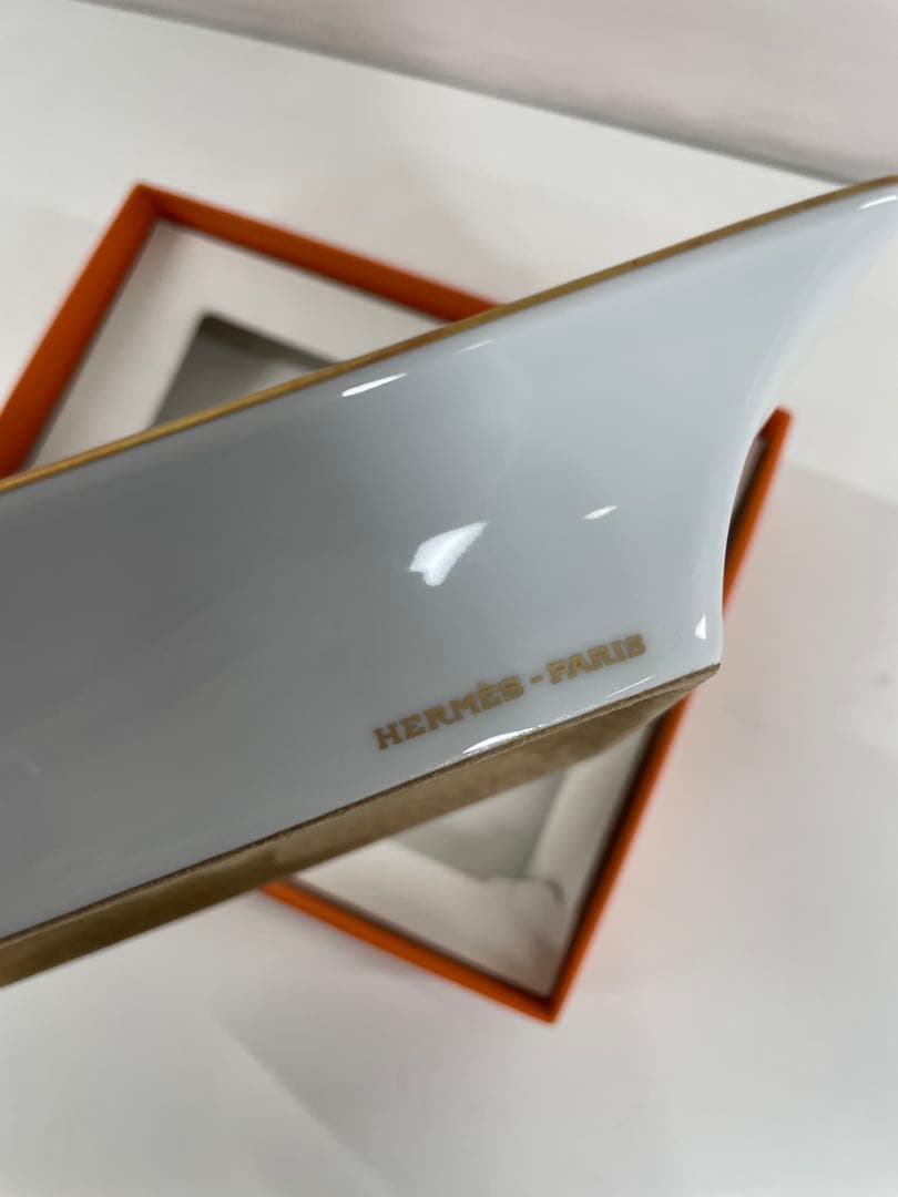 HERMES 帆船デザイン 置き型灰皿 陶磁器製