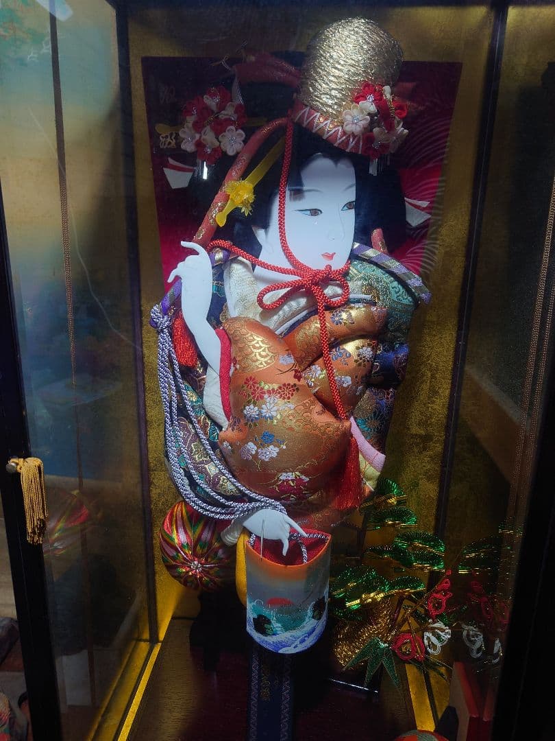 伝統的羽子板人形 ガラスケース付き