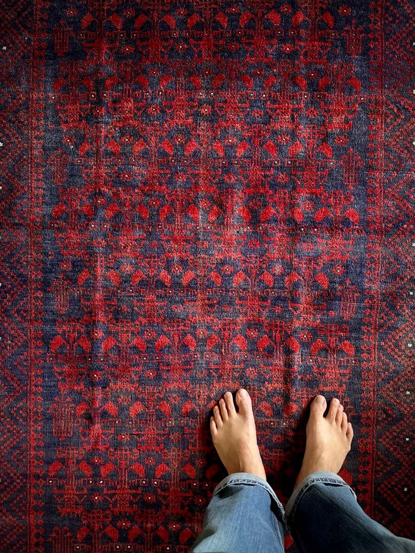 トライバルラグ　ヴィンテージラグ　アフガン　バルーチ族　プリミティブアート　美品