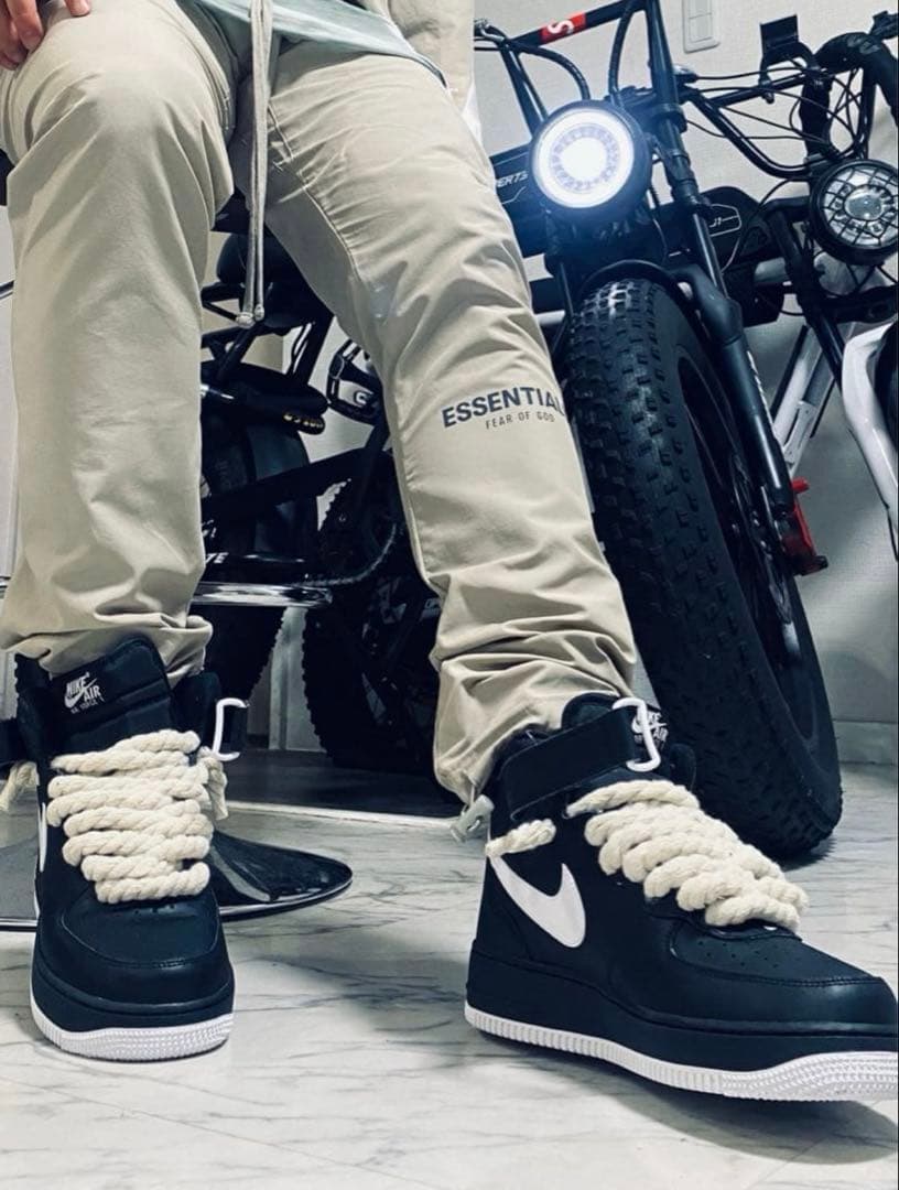 AIR FORTH 1 MID'07 /BLACK*WHITE ロープ　カスタム