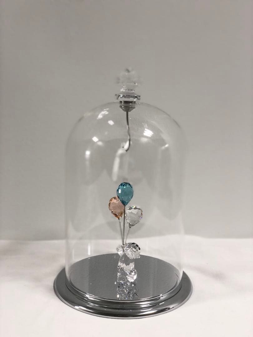 スワロフスキー　ガラス鐘　クリスタルオブジェ　ベア