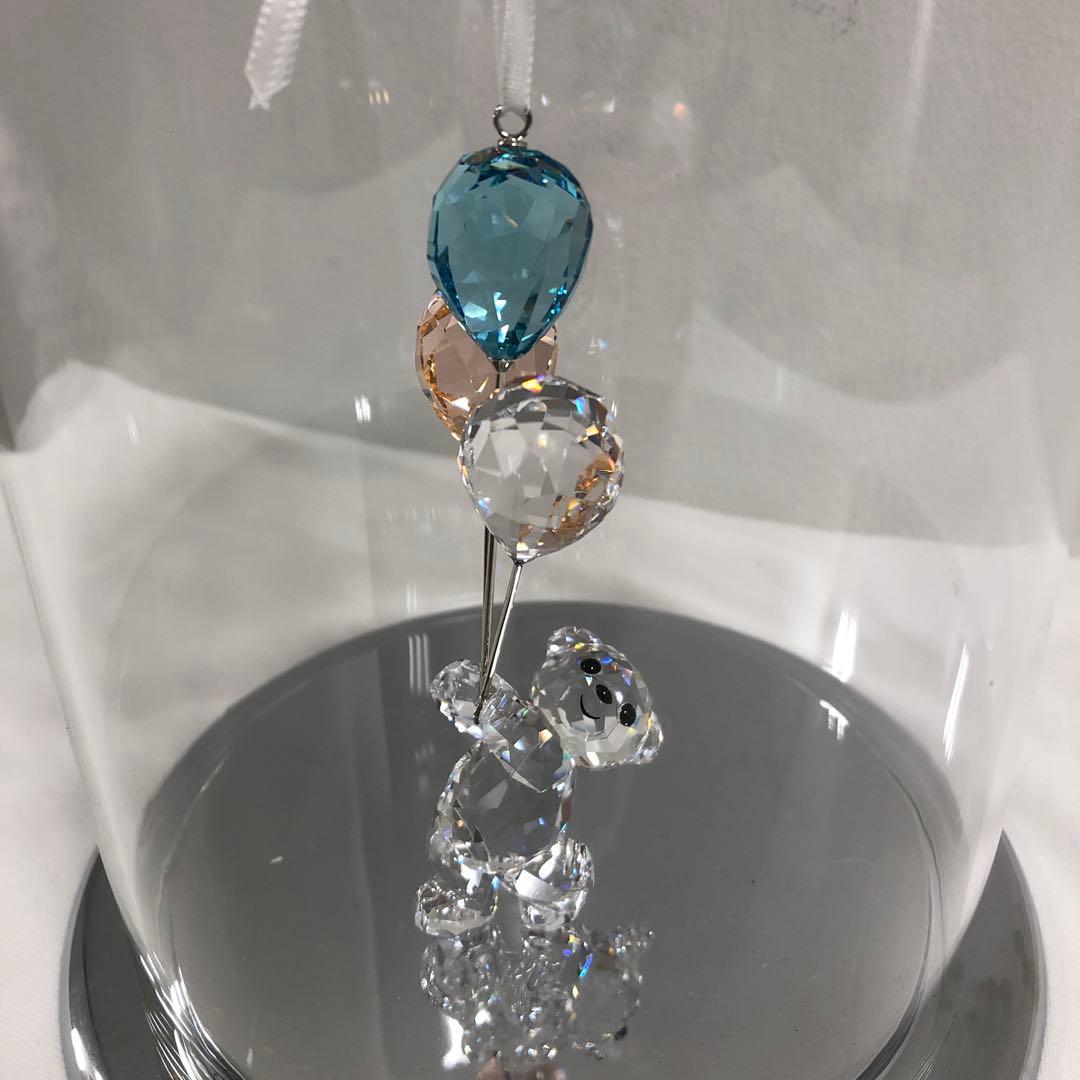 スワロフスキー　ガラス鐘　クリスタルオブジェ　ベア