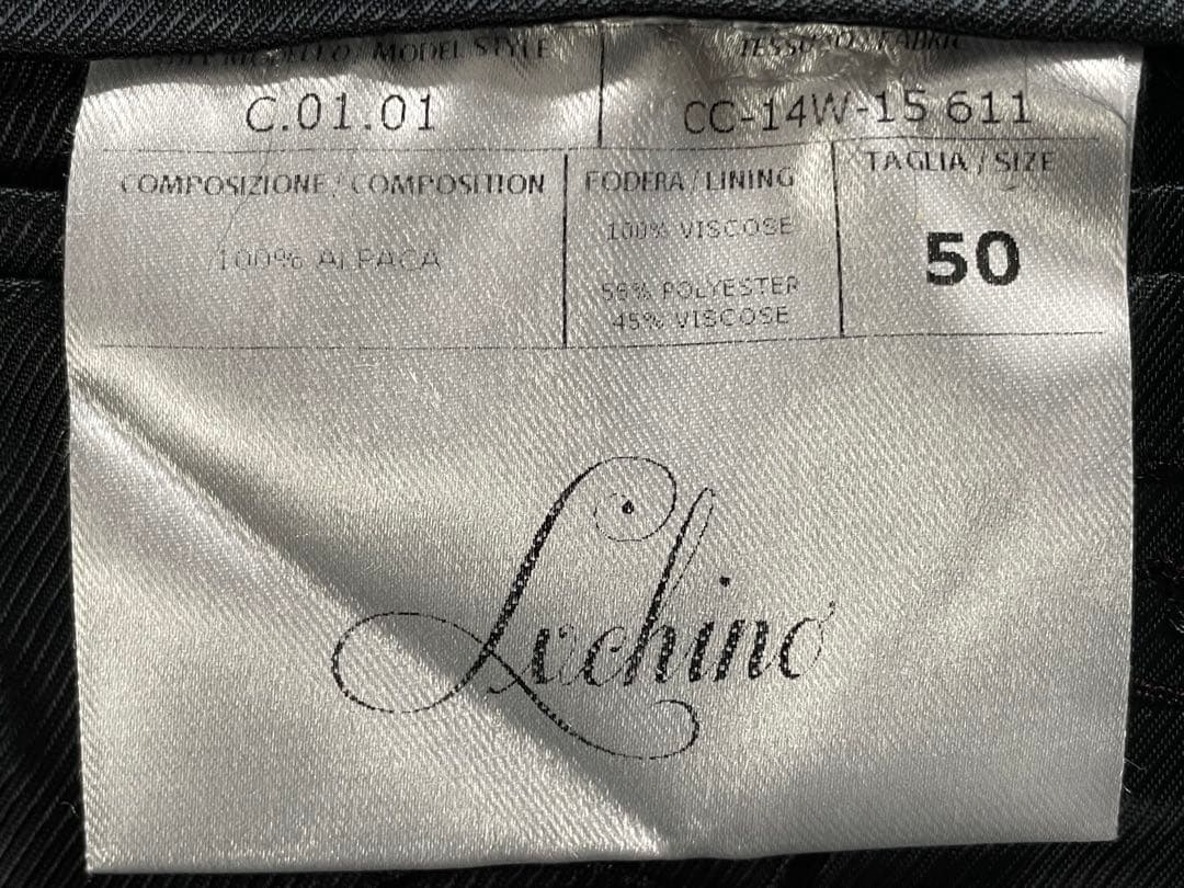 Lucchino◇イタリア製◇アルパカ100%高級生地使用メンズチェスターコート