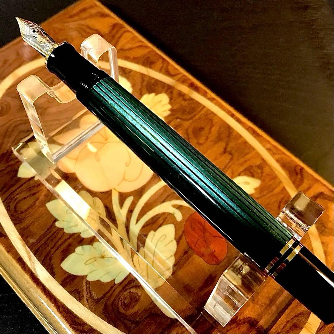 ☆超お勧め☆素晴らしいペリカン万年筆M400（EF)グリーンストライプ☆極上美品