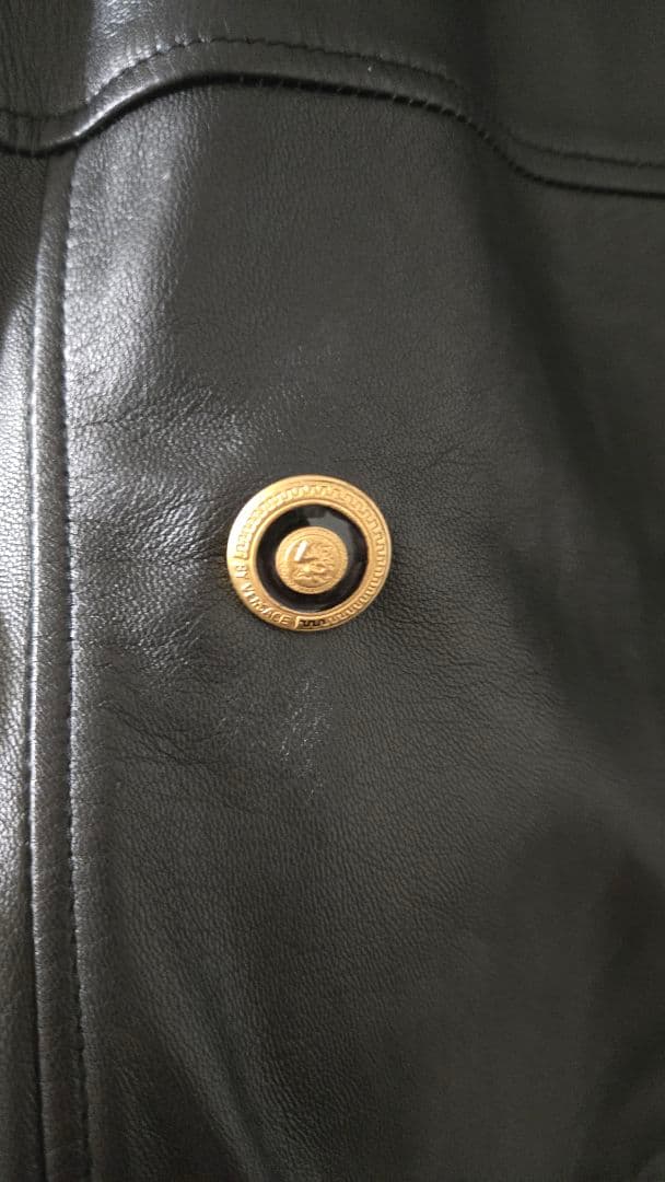 VERSACE CLASSIC V2 ブラックレザージャケット