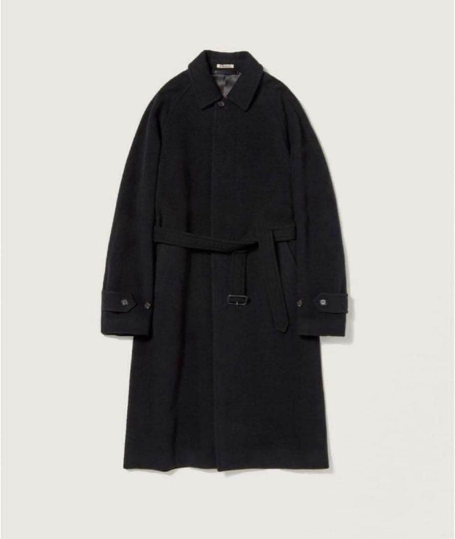 オーラリー　22aw カシミヤ　ウール　モッサー　ステンカラーコート　3