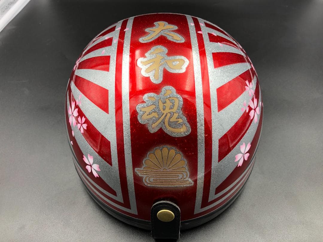 コルク半　カスタム　富士日章　三つボタン　キャンディレッドラメ　桜　高級クリヤ