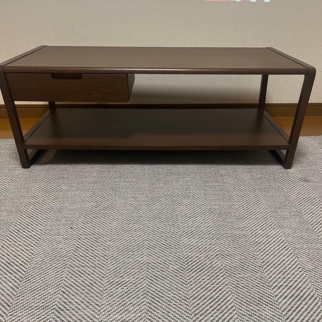 センターテーブル 引き出し付き ブラウン