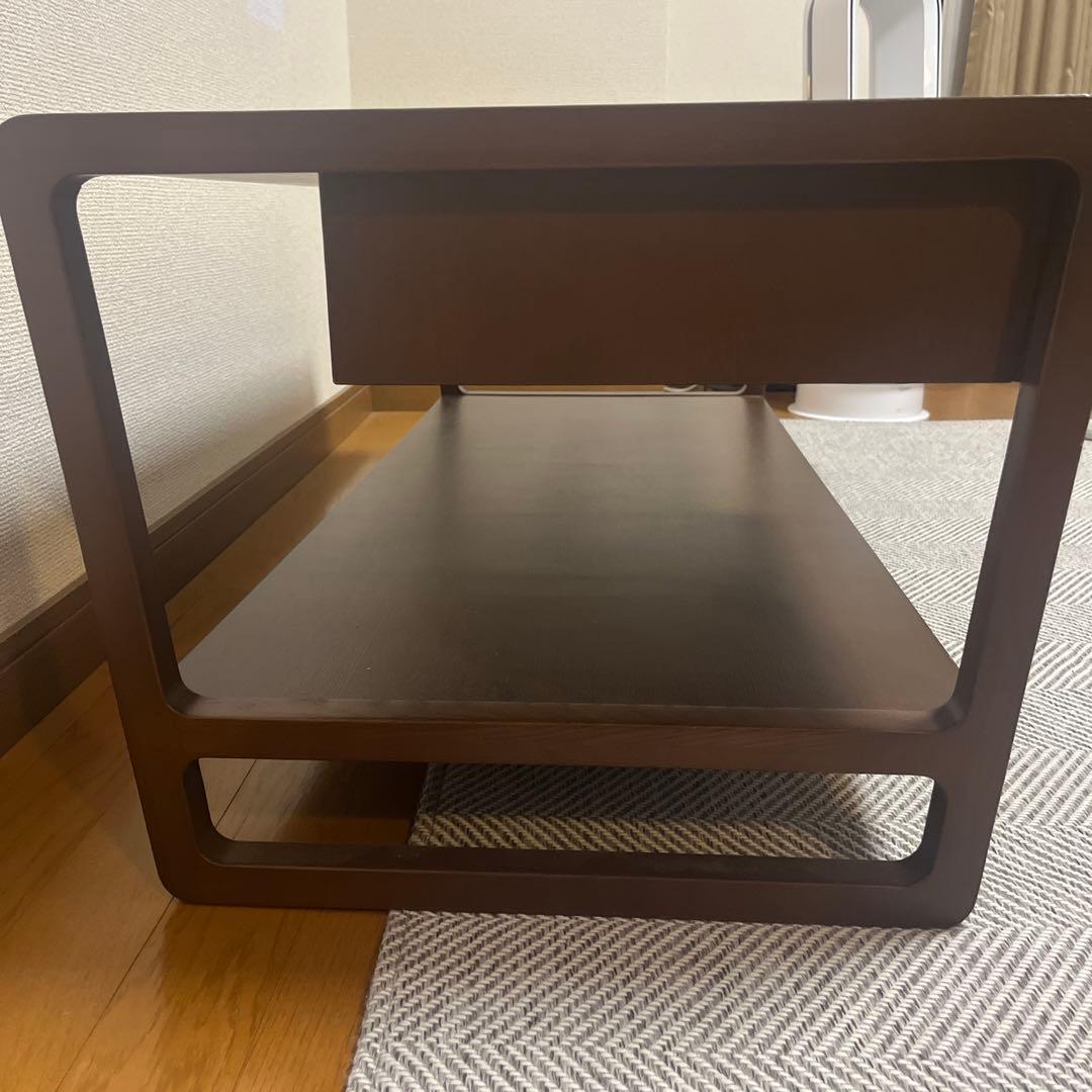 センターテーブル 引き出し付き ブラウン