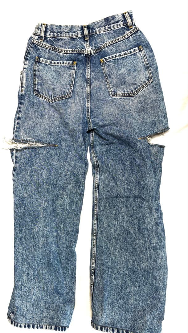 メゾンマルジェラ　カットオフデニム ブルー ユーズド加工 S51LA0107