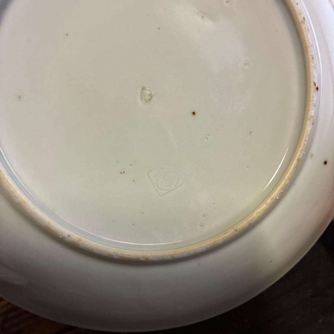 骨董　希少　印判手　吹き墨　月兎　跳ね兎　著書掲載酷似品　中皿２客　バラ売り不可