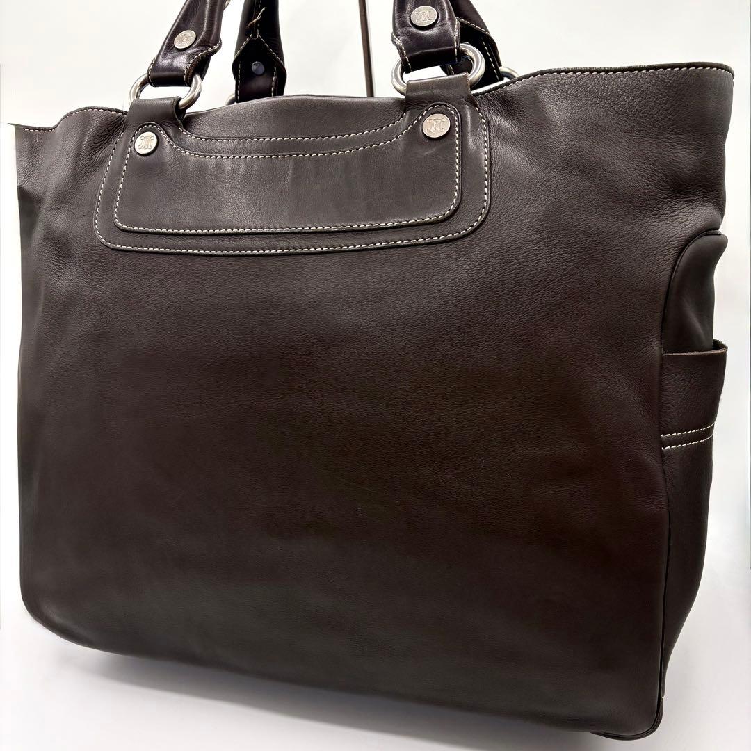 美品 セリーヌ ブギートート ラージ ブギーバッグ レザー ブラウン 大容量