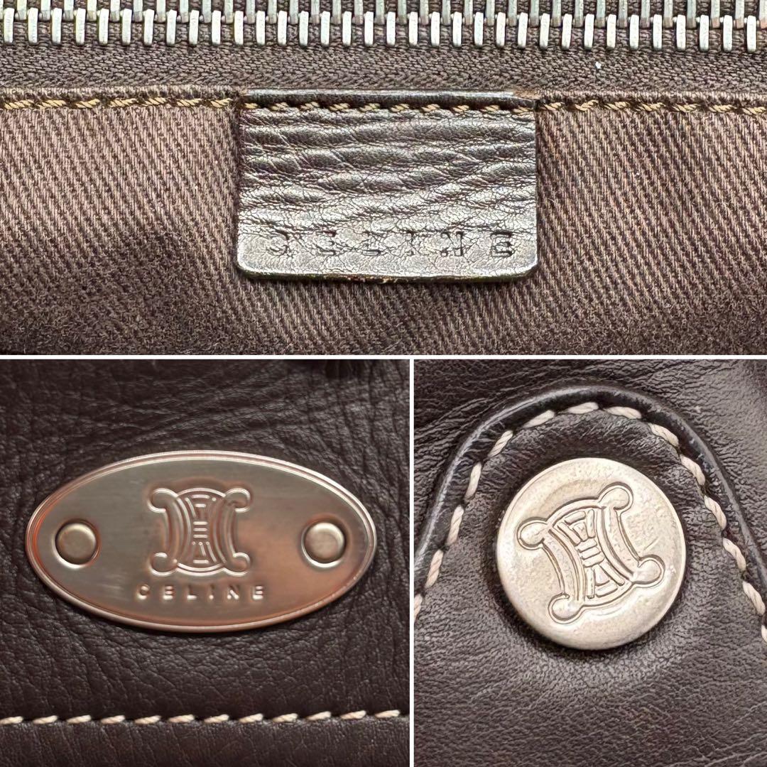 美品 セリーヌ ブギートート ラージ ブギーバッグ レザー ブラウン 大容量