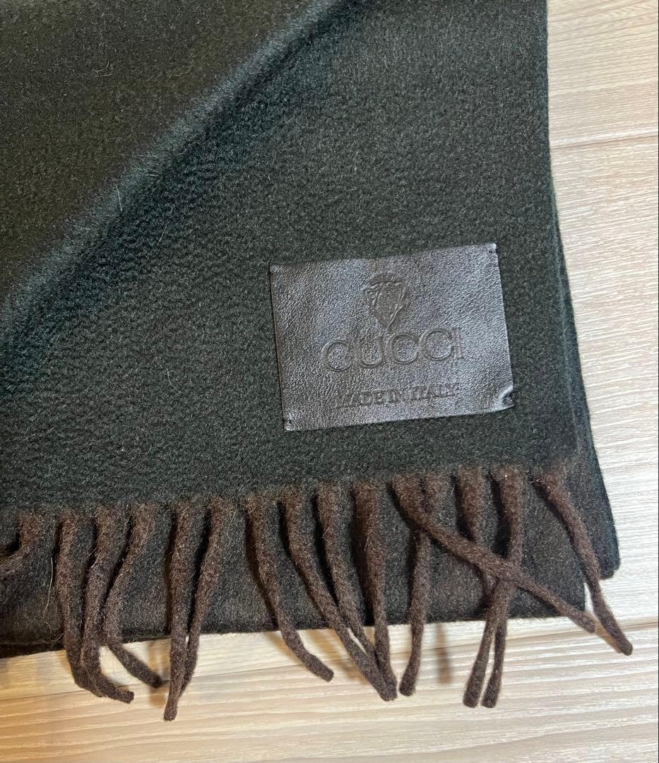 GUCCI ダークブラウン マフラー