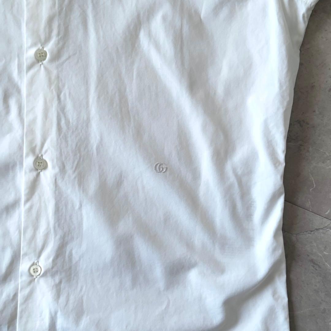 GUCCI 現行タグ ダブルカフスシャツ フレンチカフスシャツ ホワイト S M