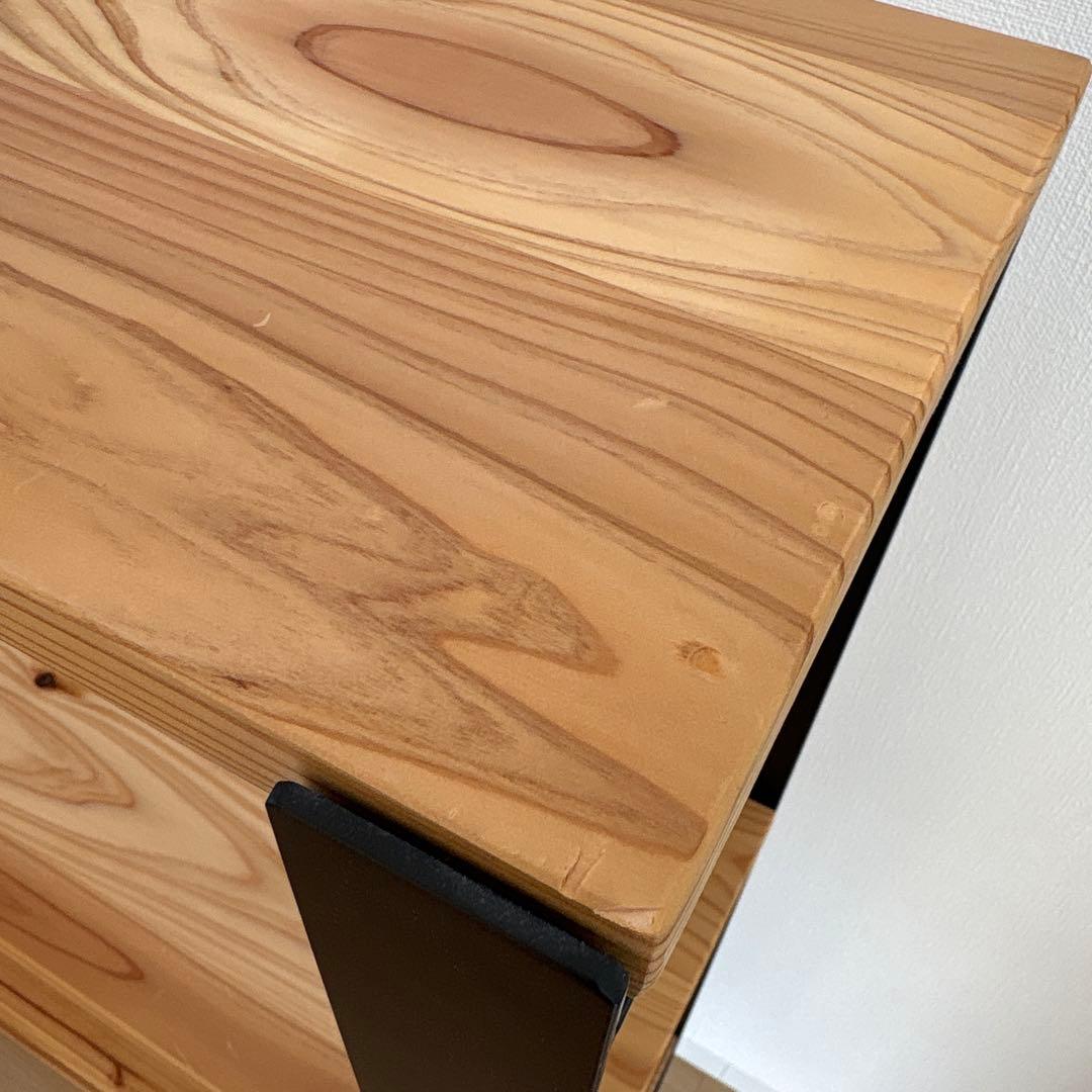 KANADEMONO シェルフ 無垢 杉 Black Steel