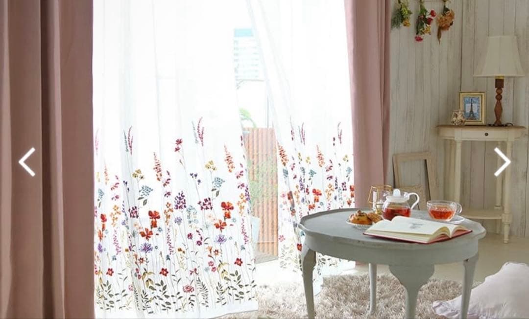 花柄刺繍 オーダーレースカーテン スミノエ