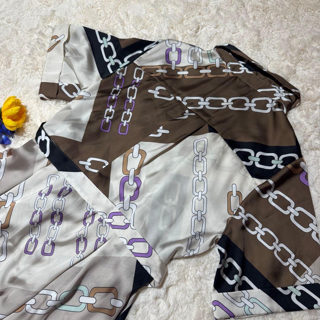 ともも♪美品 グレースコンチネンタル チェーン柄シャツワンピース ベルト