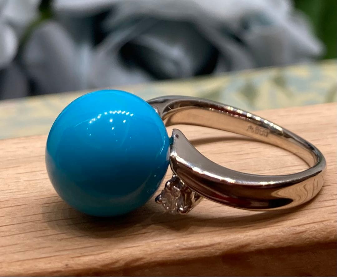 【新品未使用】PT900 天然トルコ石　リング