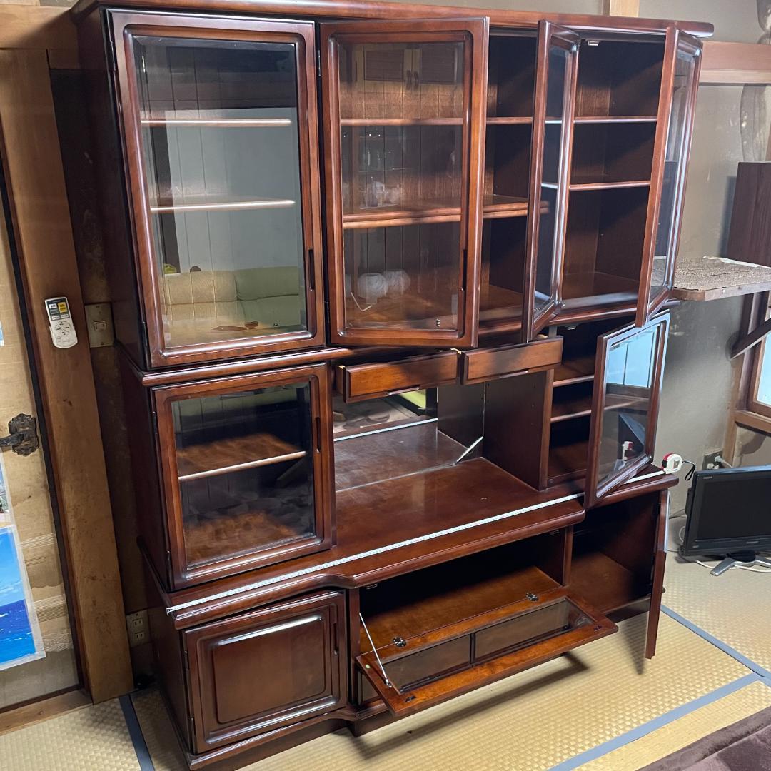 木製キャビネット 　サイドボード　ダークブラウン