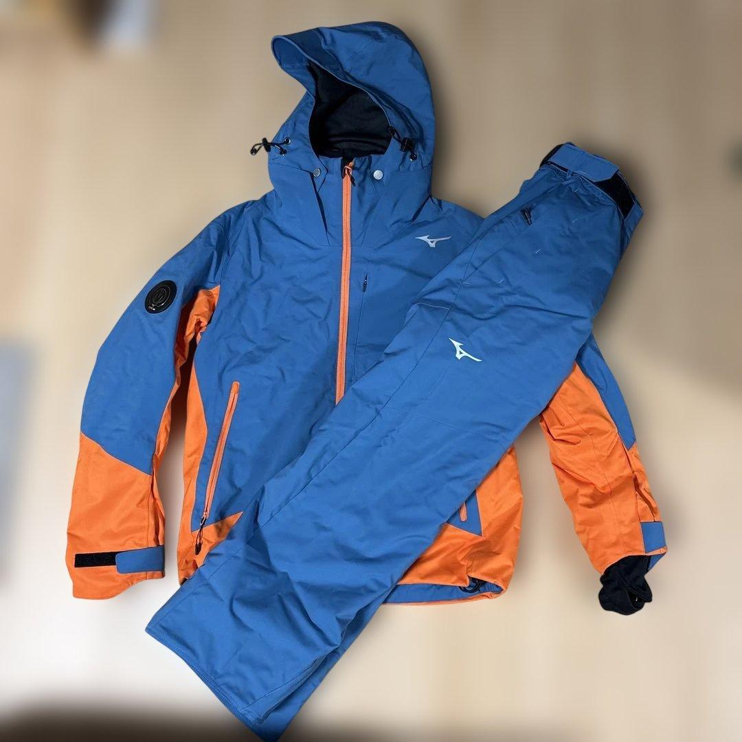 Mizuno スキーウェア 青/オレンジ　Sサイズ