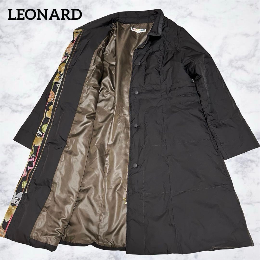 LEONARD SPORT 薄手ダウンコート 黒 42 シンプルデザイン