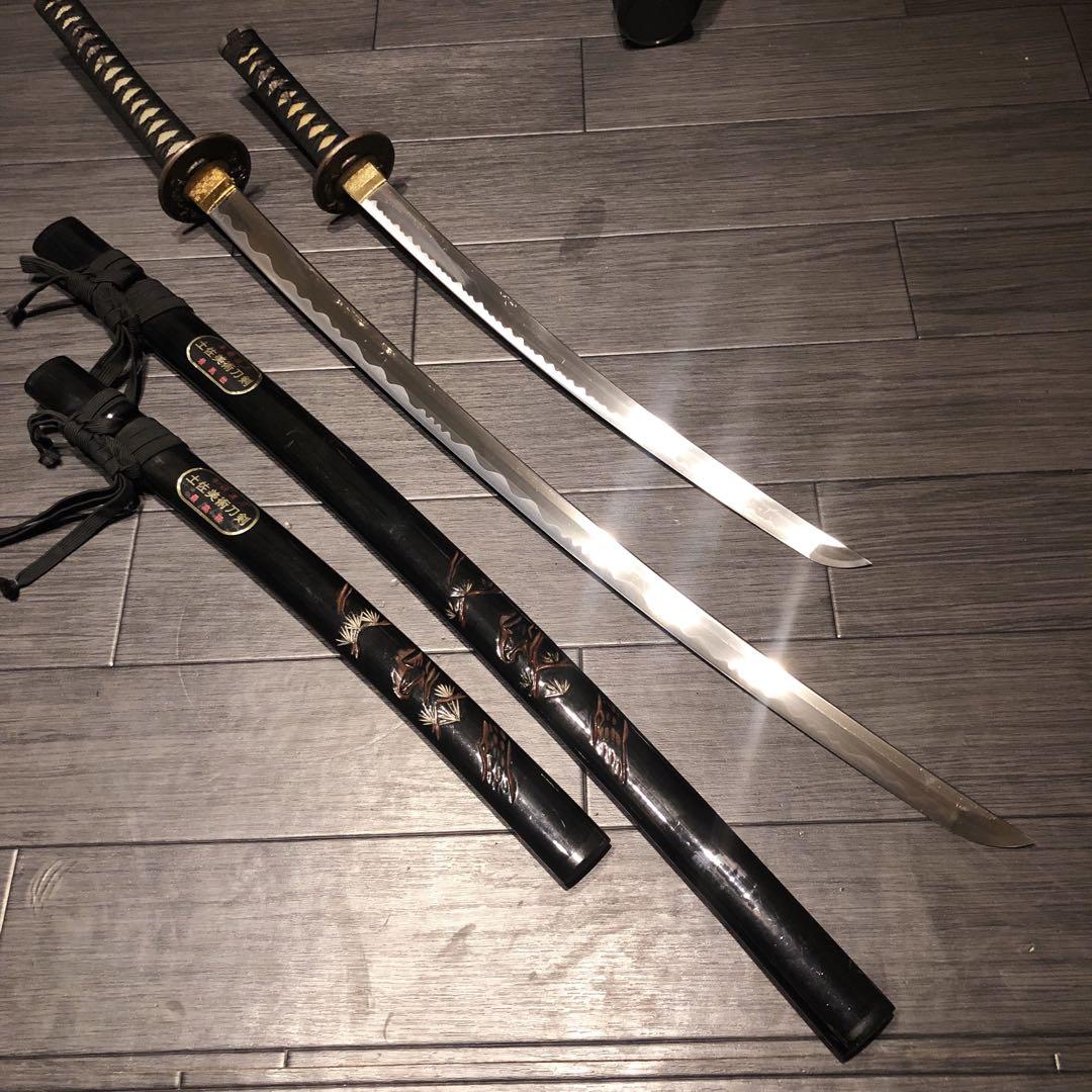 高級模造刀　高級居合刀　 土佐美術刀剣　大小セット　本研波刃