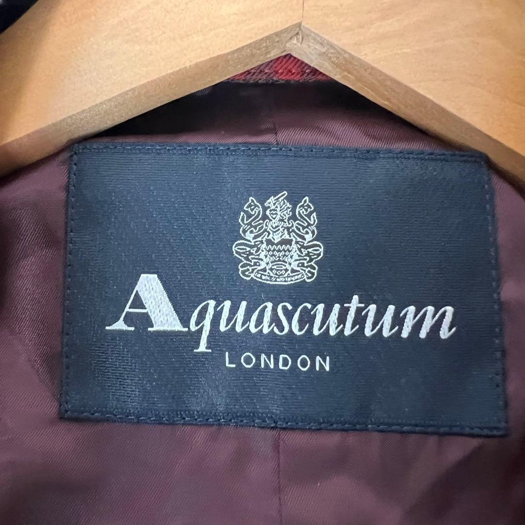 Aquascutum アクアスキュータム　トレンチコート　赤チェック　42
