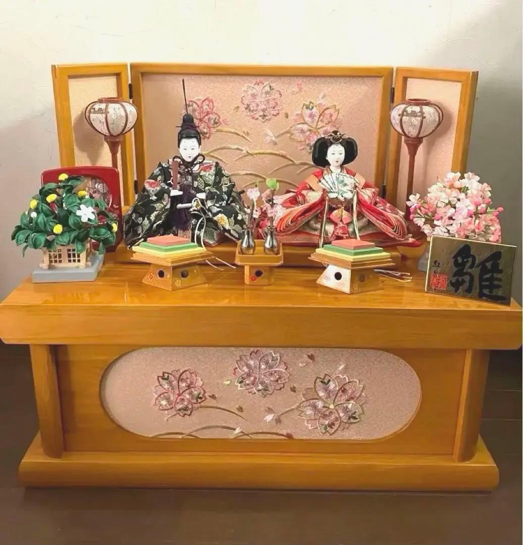 雛人形 ひな人形 紅月作 収納 コンパクト 木製本格収納飾り