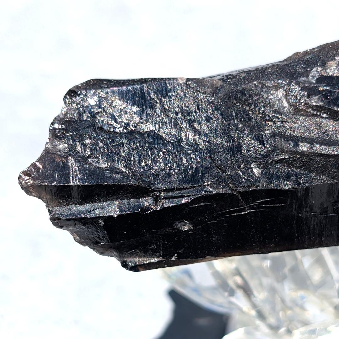 一点物 モリオン原石 山東省産 黒水晶 130g 成長線が著しい 邪気払いの石