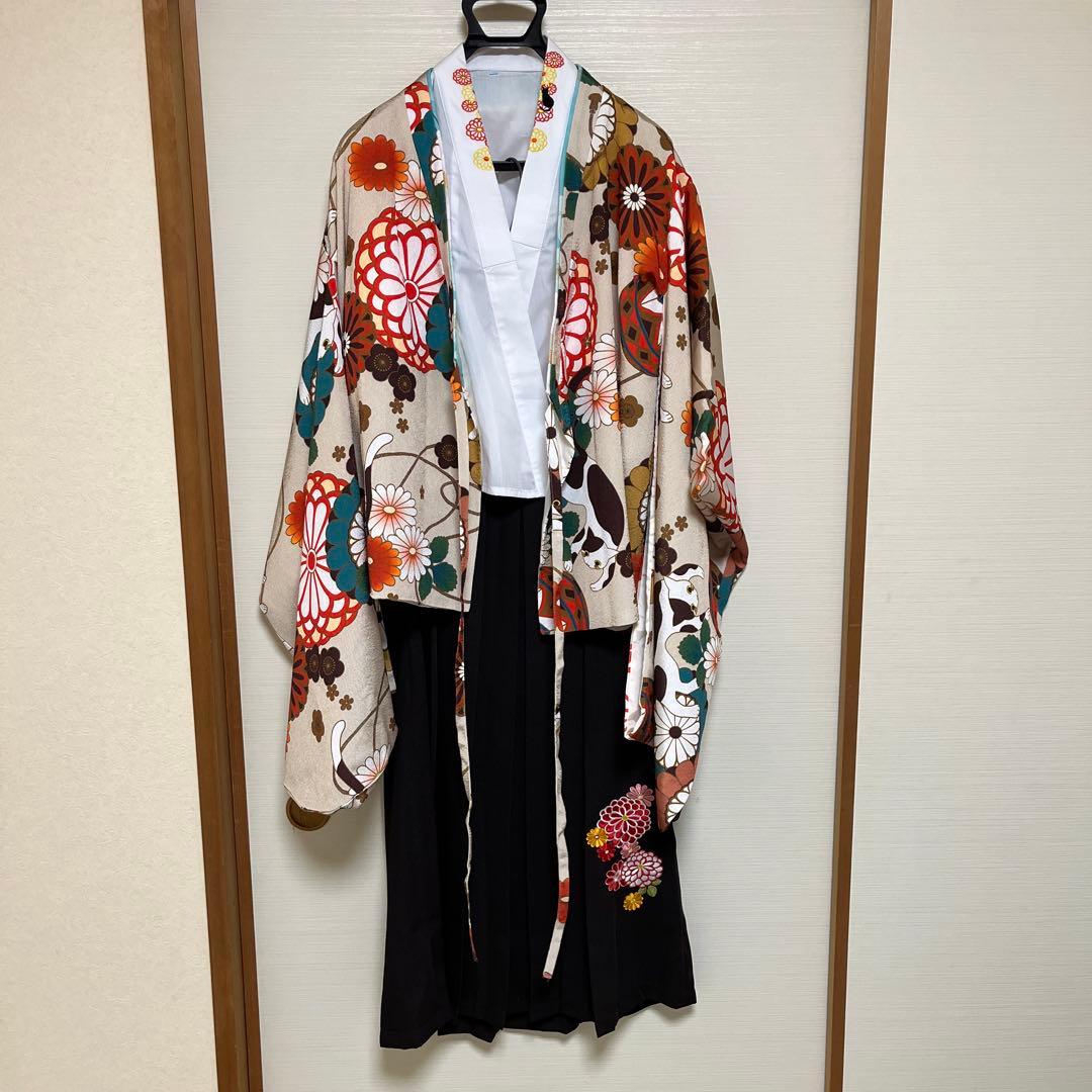 おうちで着付け簡単袴セット、150、髪飾り付き、卒業式