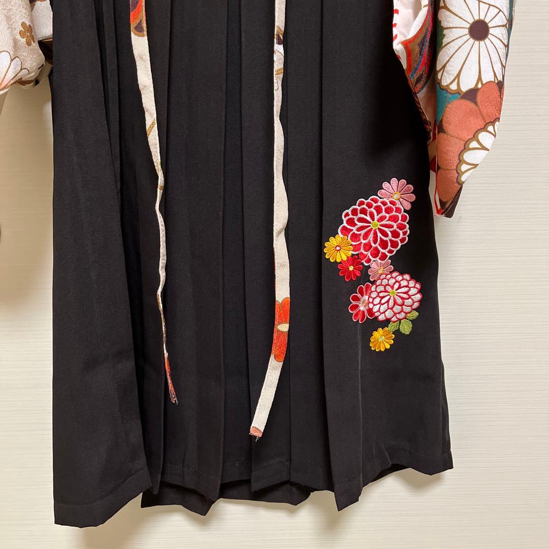 おうちで着付け簡単袴セット、150、髪飾り付き、卒業式