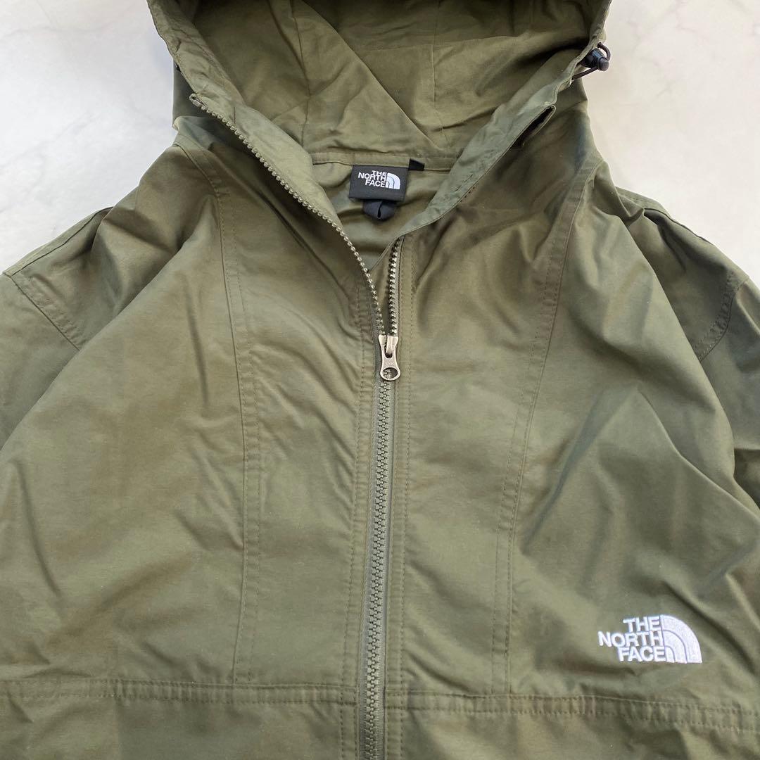 美品★THE NORTH FACE マウンテンパーカー 刺繍ロゴ カーキ M