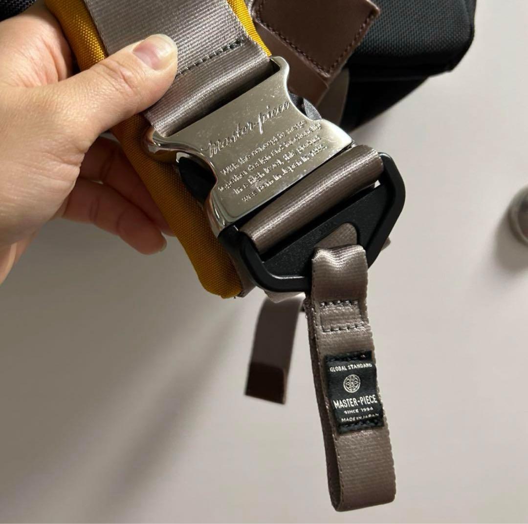 master-piece メッセンジャーバッグ イエロー/ネイビー　廃番カラー