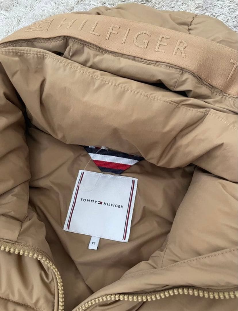   フード付きダウンジャケット S ベージュ