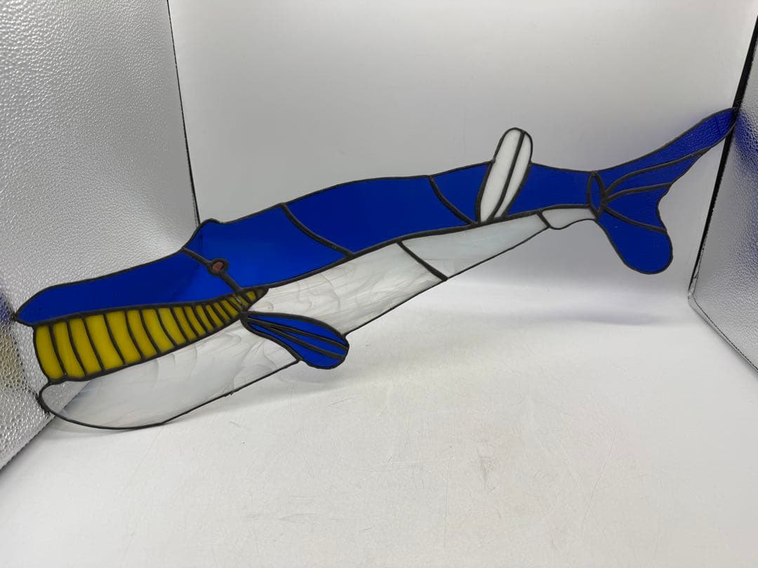 時代　ステンドガラス　抹香鯨　インテリア　置物　送料込み260131