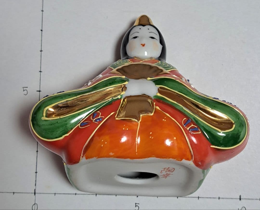 k-⑭九谷焼 ひな人形 3号 親王飾り 陶幸作 黄