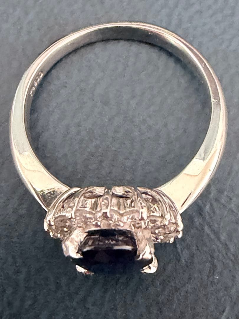 天然サファイア　ダイヤモンド　プラチナリング　鑑別書付き