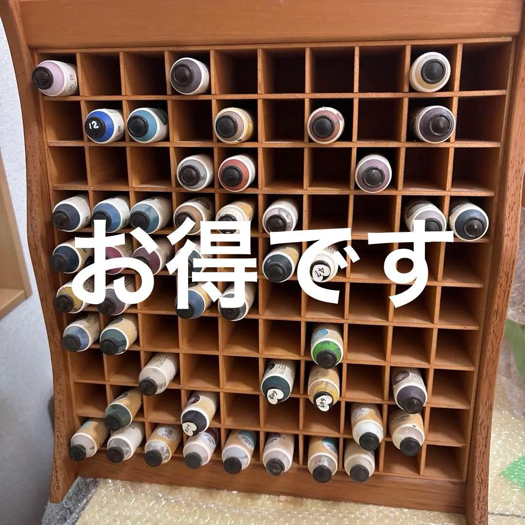 白木ラックジョソーニヤ絵の具48本付き（100本収納可能）