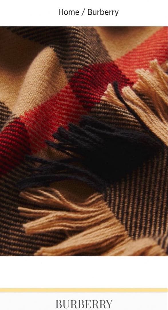 新品未使用BURBERRY バーバリー スカーフマフラー サイドフリンジ ウール