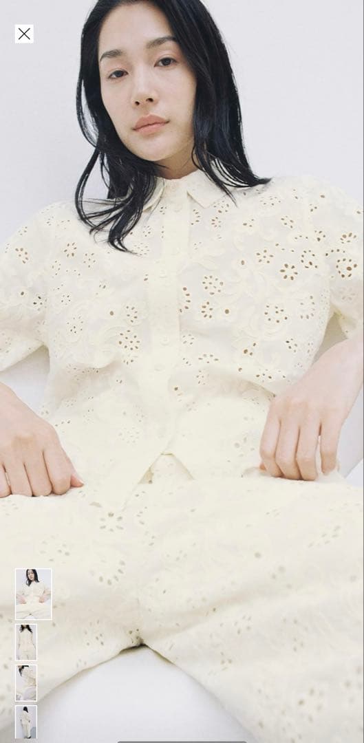 ZARAカットワーク刺繍入りシャツZW COLLECTION