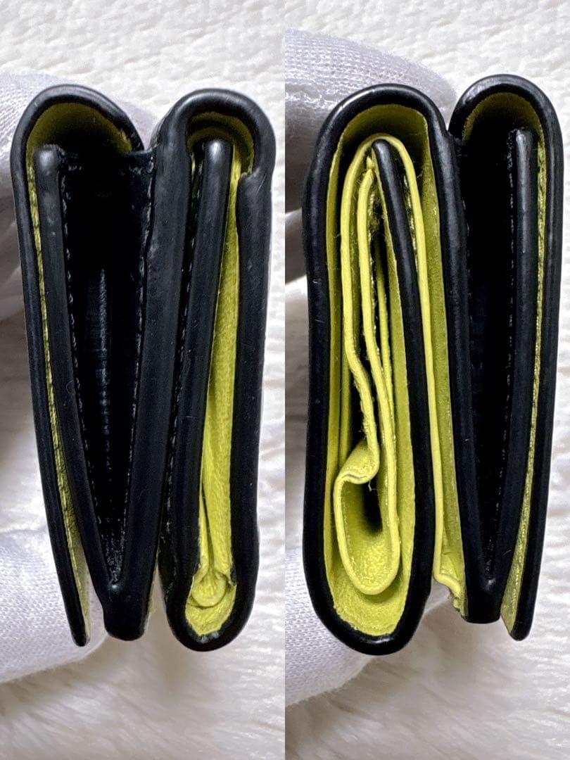 ⭐︎極美品⭐︎バレンシアガ エッセンシャル 三つ折り財布 レザー ブラック イエロー