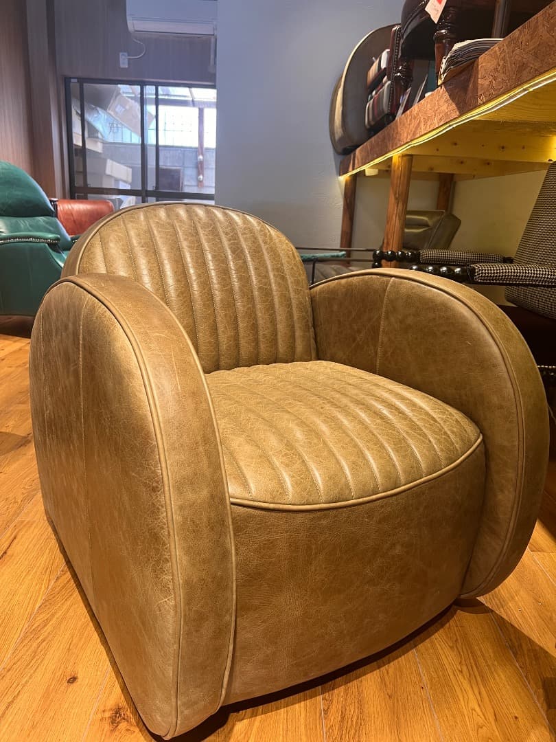 レザー風アームチェア 本革