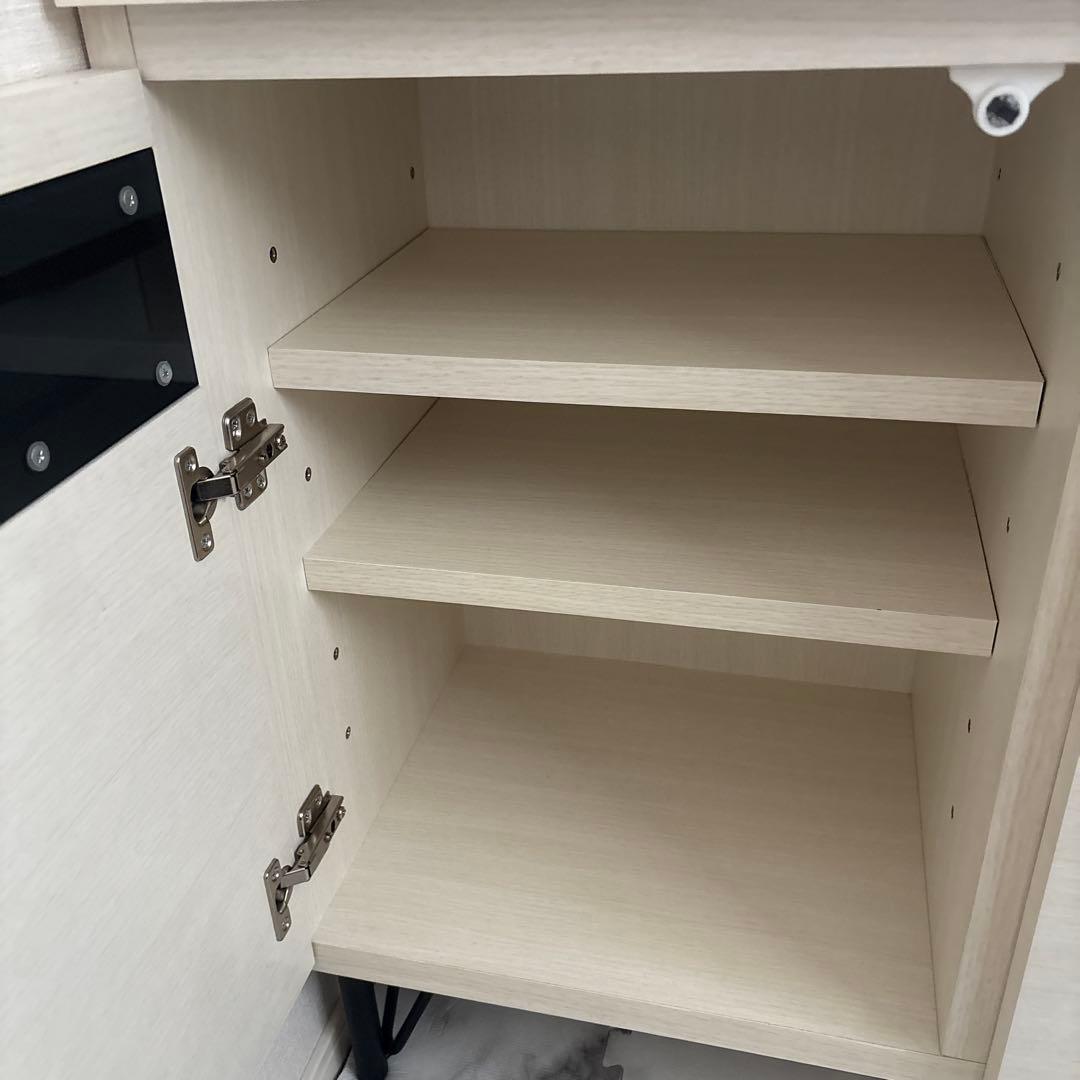 ホワイトリビングボード/サイドボード/幅120/完成品