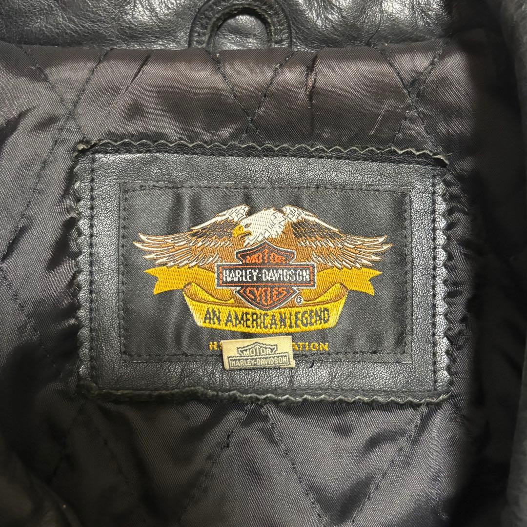 ハーレーダビッドソン　レザージャケット　ライダースジャケット　革ジャン　刺繍