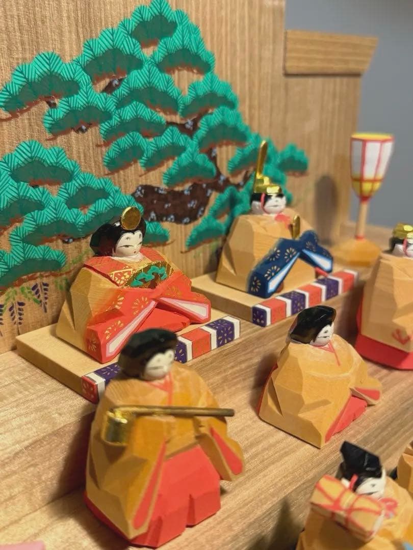 展示品 奈良人形師 東田天光 雛 人形 一刀彫NARADOLLHIGASHIDA