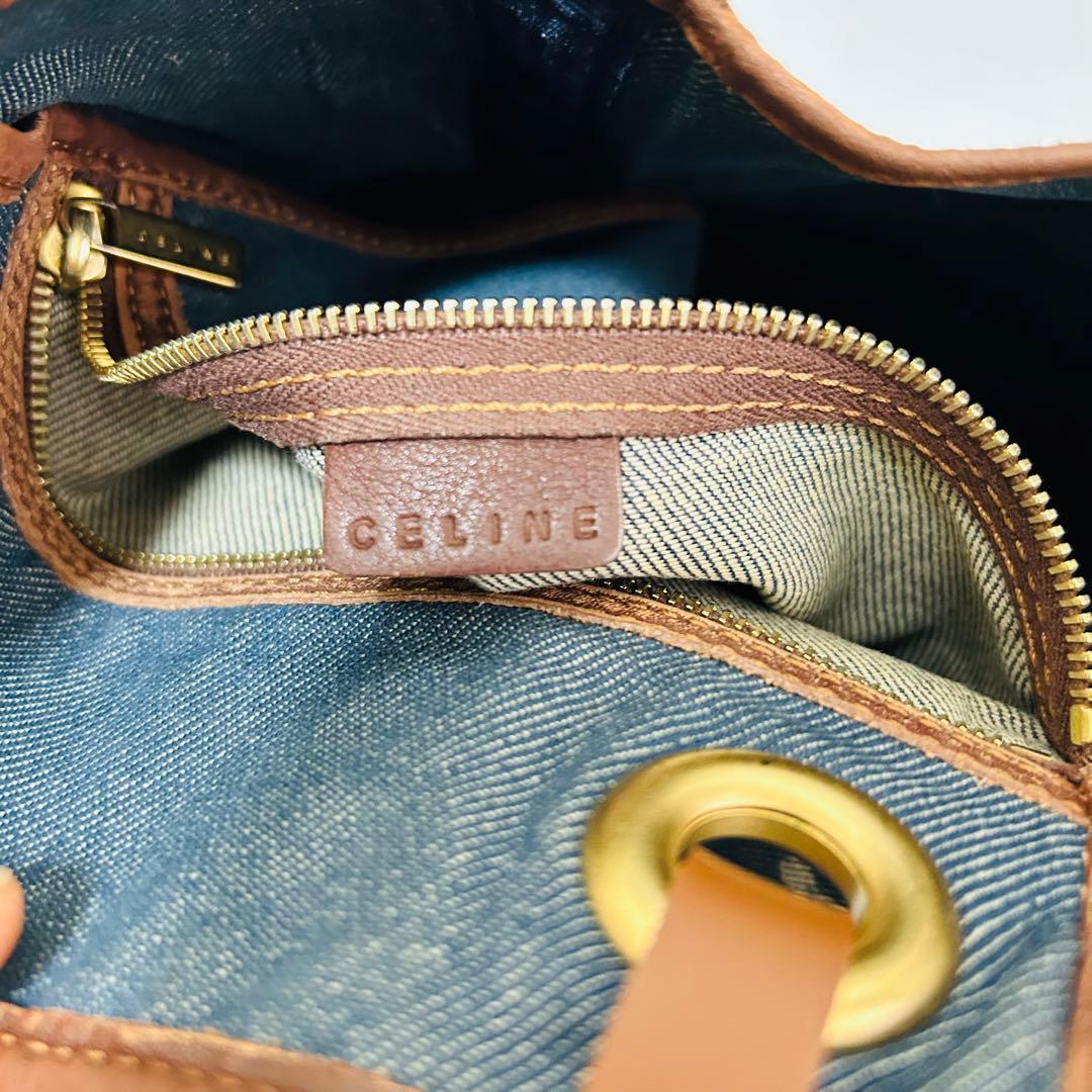 CELINE セリーヌ パリマカダム柄 デニム系 トートバッグ ハンドバッグ