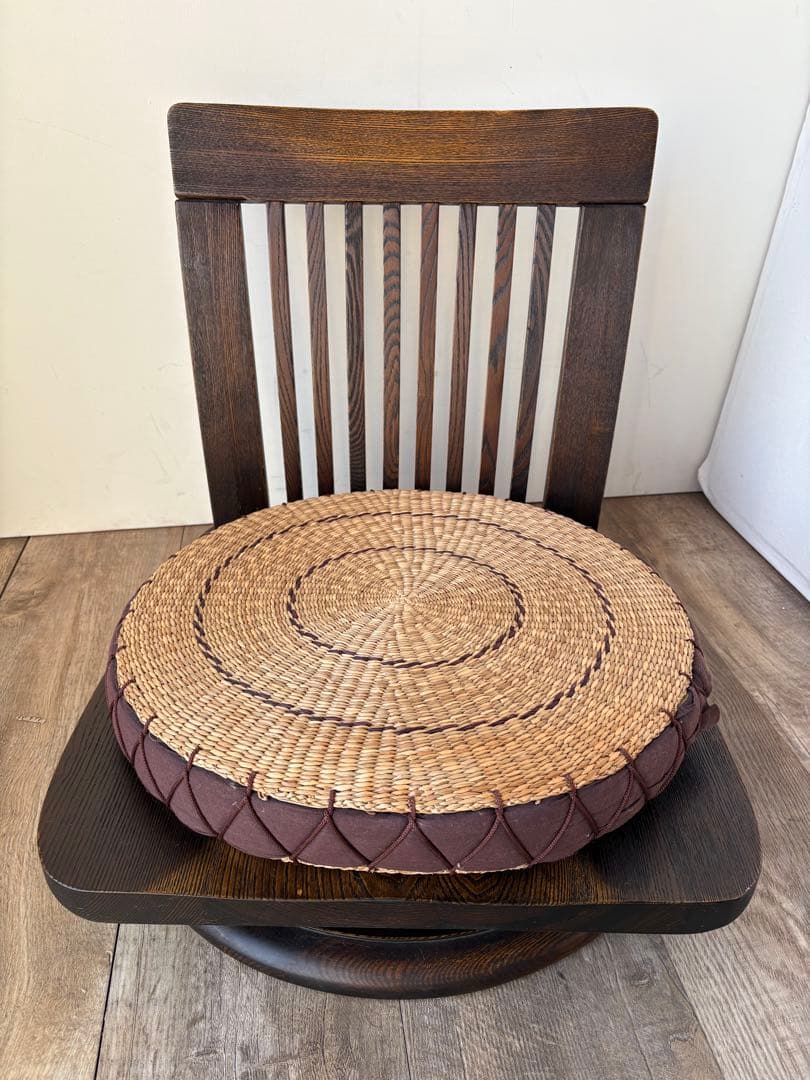 回転座椅子　無垢　和モダン　和室　タモ材　オーク材　③