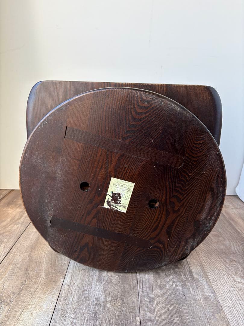 回転座椅子　無垢　和モダン　和室　タモ材　オーク材　③